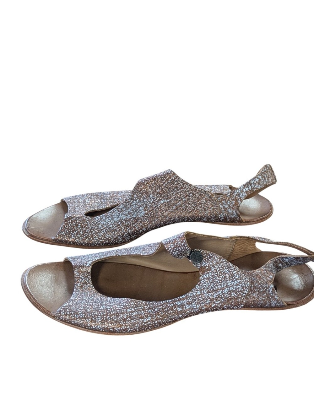 CYDWOQ Vintage Bronze Flat Slingback Sandals Size 41 - Picture 13 of 13